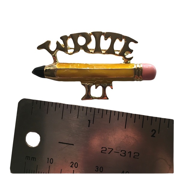 Teachers art kit clip pin brooch holiday gift write it English eraser pencil - Picture 2 of 2